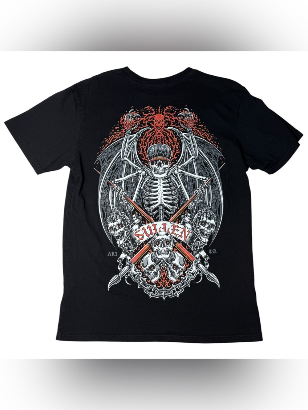 Sullen Art Collective Skull Graphic Tee Size Small